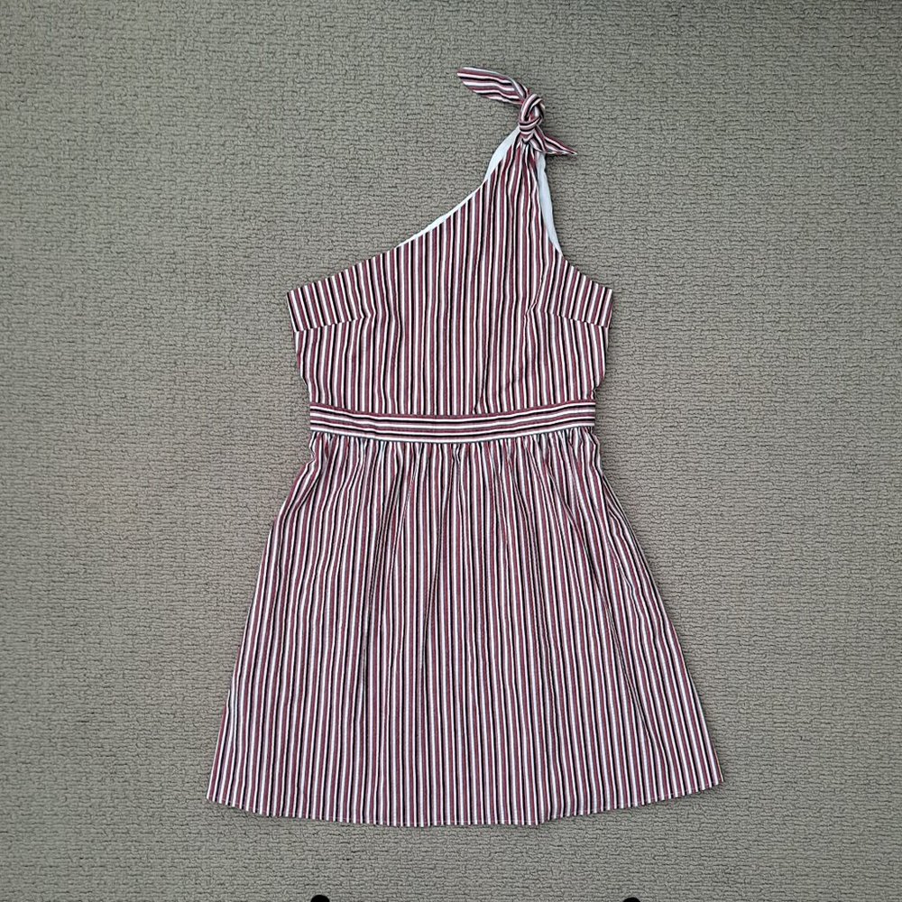 Loft one shoulder striped dress